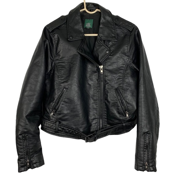 wild fable Jackets & Blazers - Wild Fable Black Faux Leather Jacket Size Large
